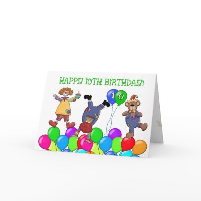 10th Birthday Clowns Balloons by StarStock