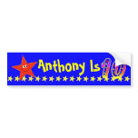 10th Birthday Party Red Smiley Star Decoration bumper stickers