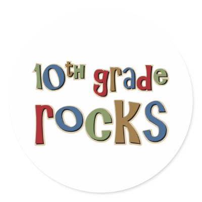 10th Grade Rocks Tenth Stickers by TeeShirtsTShirts