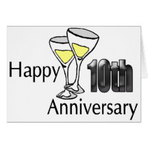 10th Wedding Anniversary Gifts Greeting Card