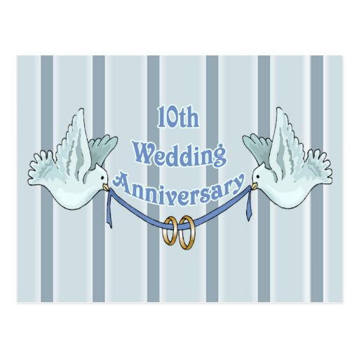10th Wedding Anniversary Gifts Post Card