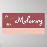10x20 Nursery Art Name Print Abby's Farm Pink Girl