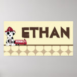 10x20 Nursery Art Name Print Nojo Fire Engine