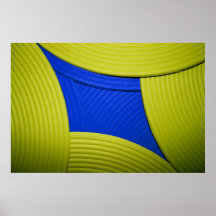 11 Single Yellow & Blue Curves & Layers Poster