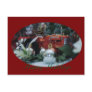 11 toy tractors at christmas postcard