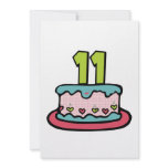 11 Year Old Birthday Cake Custom Invite