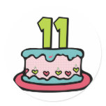 11 Year Old Birthday Cake Stickers
