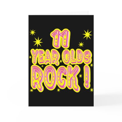 11 Year Olds Rock! (Pink) Greeting Card by TShirtDotCom