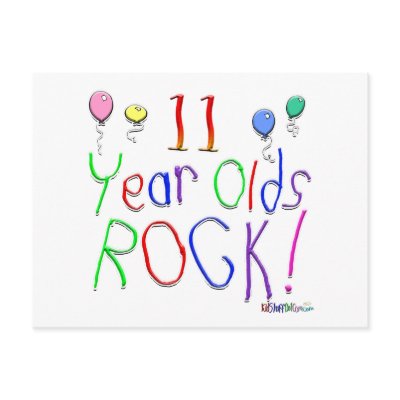 11 Year Olds Rock ! Postcard by BirthdaysRock
