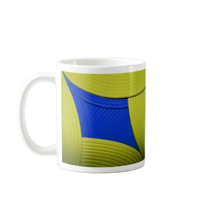 11 Yellow & Blue Abstract Diamond Mug by colourmatt