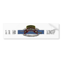 11B 75th Ranger 1st Battalion w/ Tab Bumper Stickers