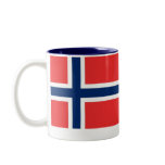 11oz White/Blue Two Tone Mug w/Norway & Flag