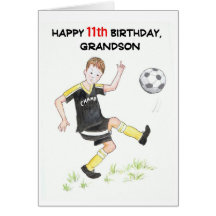 11th Birthday Card for a Grandson - Footballer