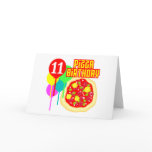 11th Birthday Pizza Birthday Greeting Cards