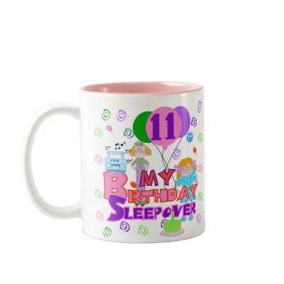 11th Birthday Sleepover Mug by kids_birthdays