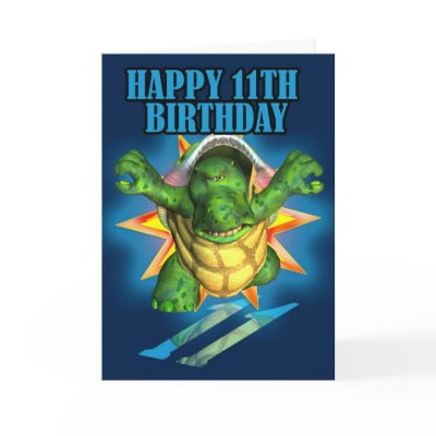 11th Birthday Turtle Card, Happy 11th Birthday by moonlake