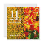11th Year Wedding Anniversary Invitation Tulip