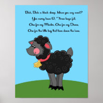 11x14 Bah Bah Black Sheep Rhyme Kids Room Wall Art Poster