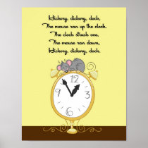 11x14 Hickory Dickor Dock Rhyme Kids Room Wall Art Print