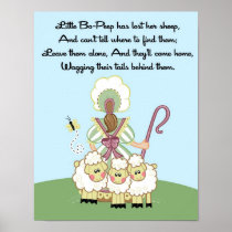 11x14 Little Bo Peep Shee Rhyme Kids Room Wall Art Print