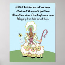 11x14 Little Bo Peep Shee Rhyme Kids Room Wall Art Print