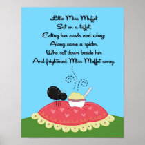 11x14 Little Miss Muffet Rhyme Kids Room Wall Art Print