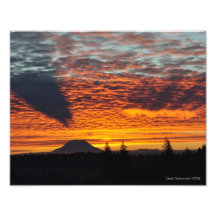 11X14 Mount Rainier and its Shadow Photo Art