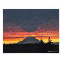 11X14 Mount Rainier and its Shadow Photograph