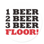 123 Beer Floor - Red Round Stickers