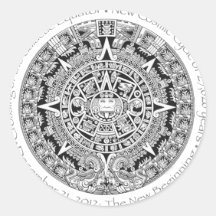 12.21.2012: The New Beginning Mayan commemorative Round Stickers