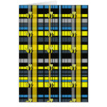 12.Black and Yellow Plaid Bumble Bees Design Cards
