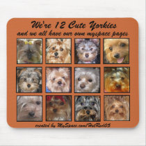 12 CUTE YORKIES  -Mousepad - Customised