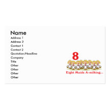 12 days eight maids a-milking business card