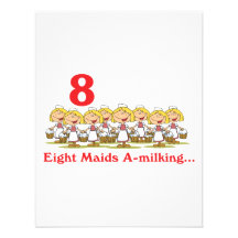 12 days eight maids a-milking personalized announcement