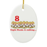 12 days eight maids a-milking christmas ornament