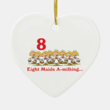 12 days eight maids a-milking christmas tree ornaments