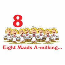 12 days eight maids a-milking photo cut outs