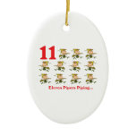 12 days eleven pipers piping christmas tree ornament