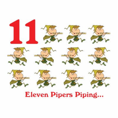 12 days eleven pipers piping photo cut out by doonidesigns