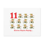12 days eleven pipers piping post cards