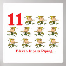 12 days eleven pipers piping posters