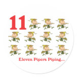 12 days eleven pipers piping stickers