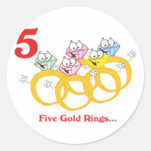12 days five gold rings sticker