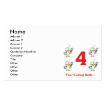 12 days four calling birds business card template