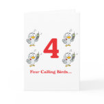 12 days four calling birds greeting cards