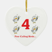 12 days four calling birds christmas ornaments