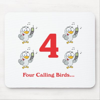 12 days four calling birds mouse pads by doonidesigns