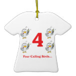 12 days four calling birds christmas ornament
