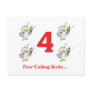 12 days four calling birds postcards