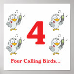 12 days four calling birds posters
